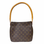 Louis Vuitton Looping MM Monogram Shoulder Bag Canvas Brown