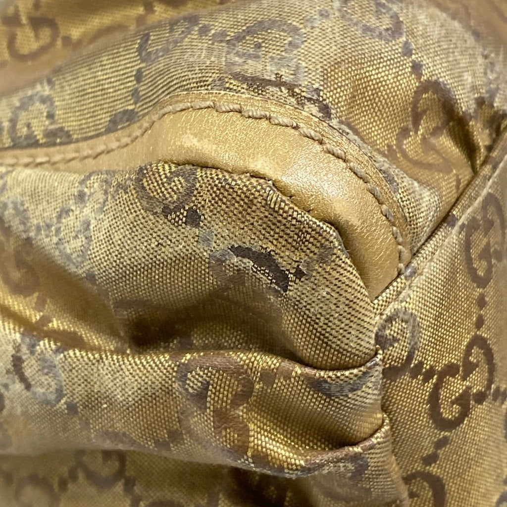 Gucci Shoulder Bag Abbeygg Pattern Gold Leather — view 6