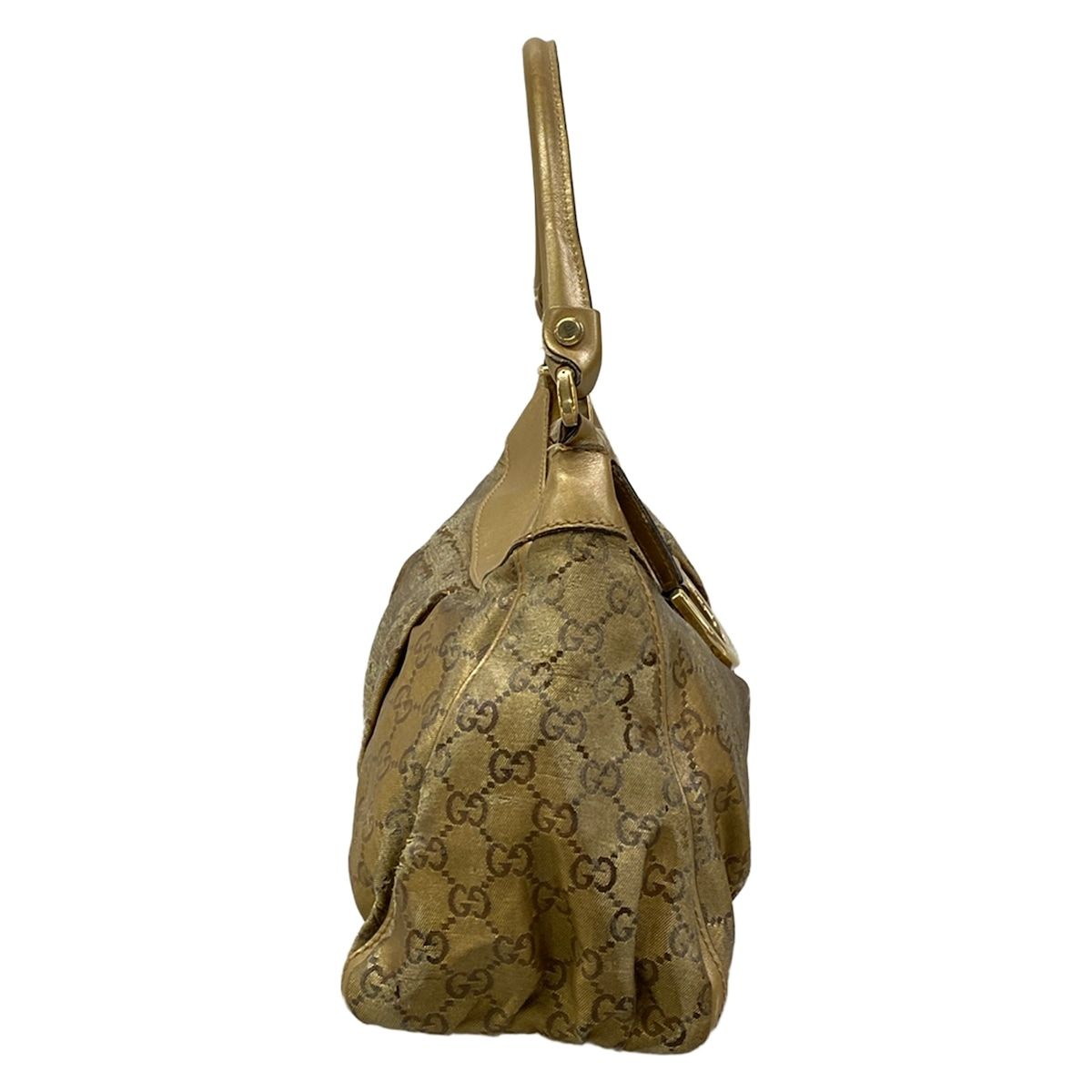 Gucci Shoulder Bag Abbeygg Pattern Gold Leather — view 2