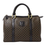 Celine Macadam Black Brown Mini Boston Bag