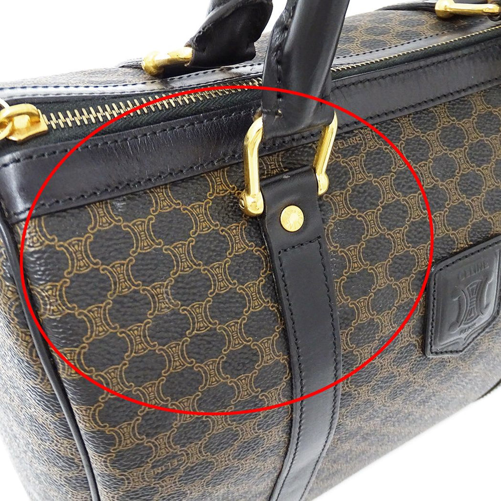 Celine Macadam Black Brown Mini Boston Bag — view 7