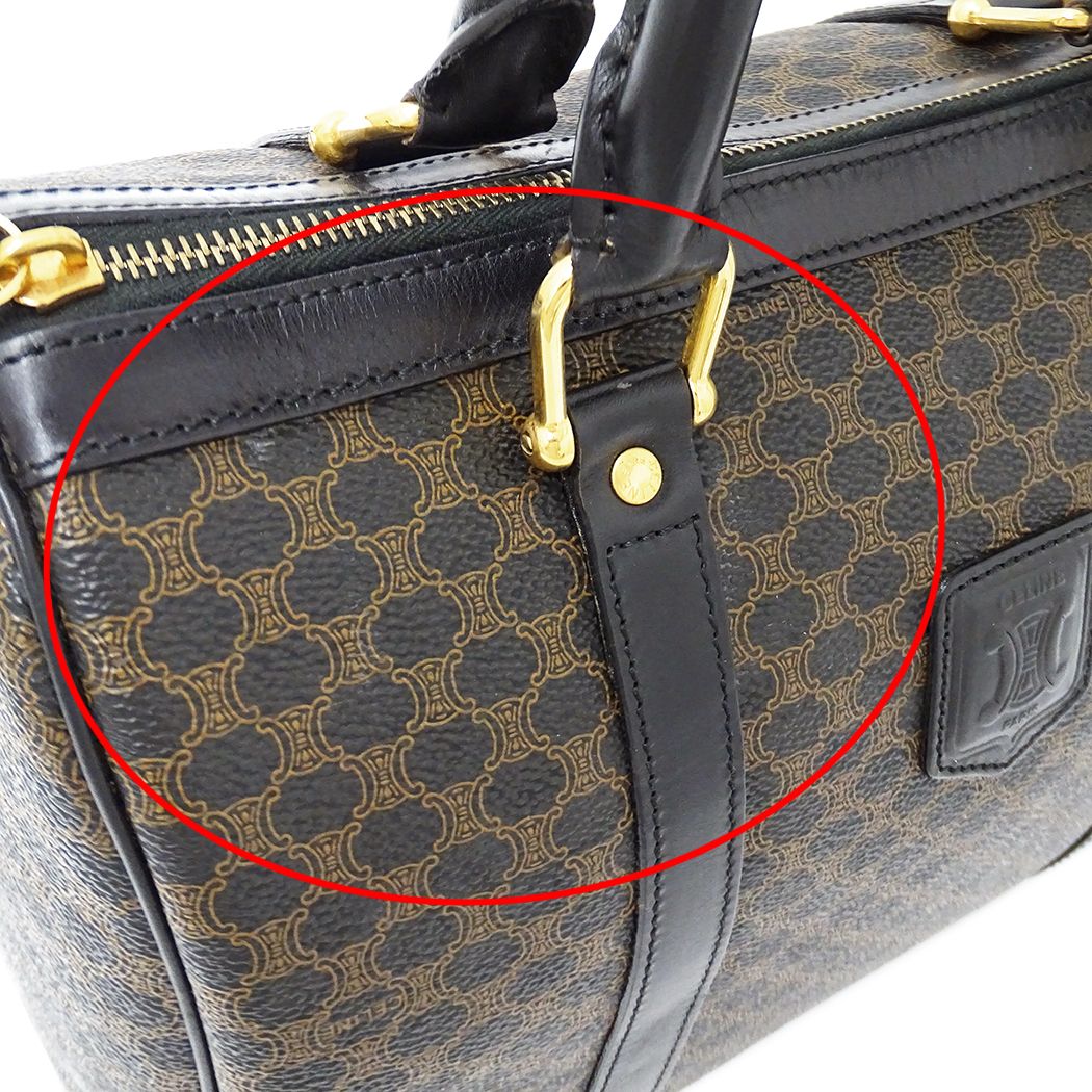 Celine Macadam Black Brown Mini Boston Bag — view 7
