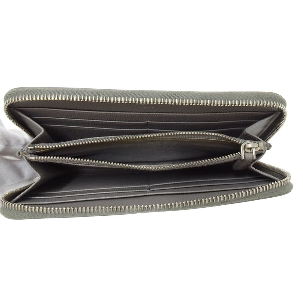 Prada Wallet Saffiano Gray Zip Around — view 5