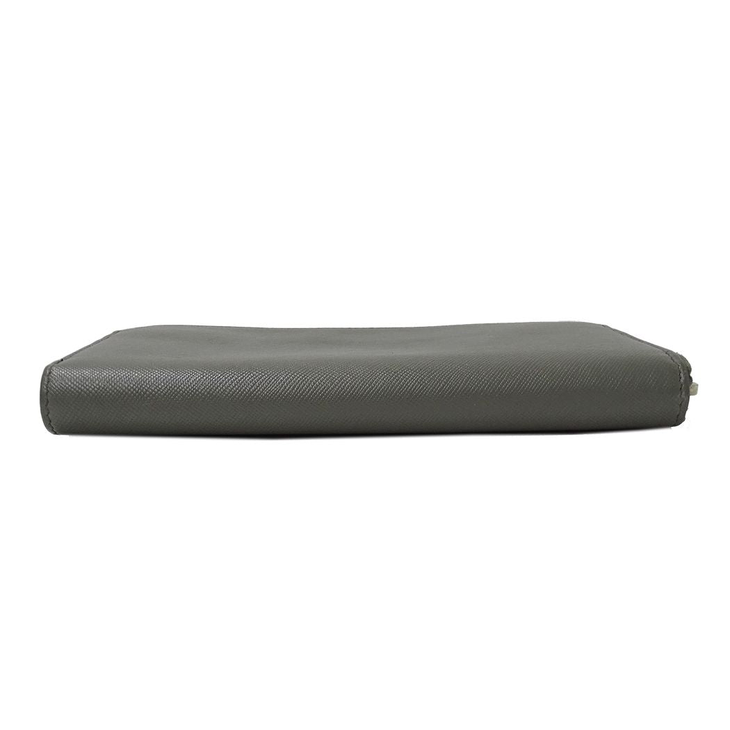 Prada Wallet Saffiano Gray Zip Around — view 3