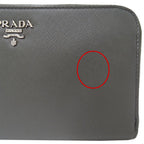 Prada Wallet Saffiano Gray Zip Around — view 7