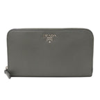 Prada Wallet Saffiano Gray Zip Around