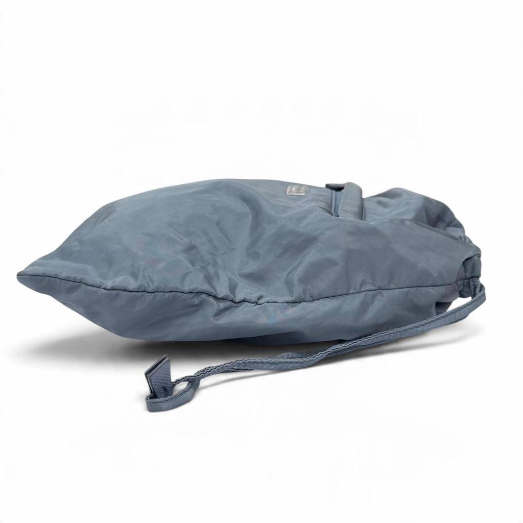 Prada Packable Re-Nylon Pouch Drawstring Blue Gray — view 4