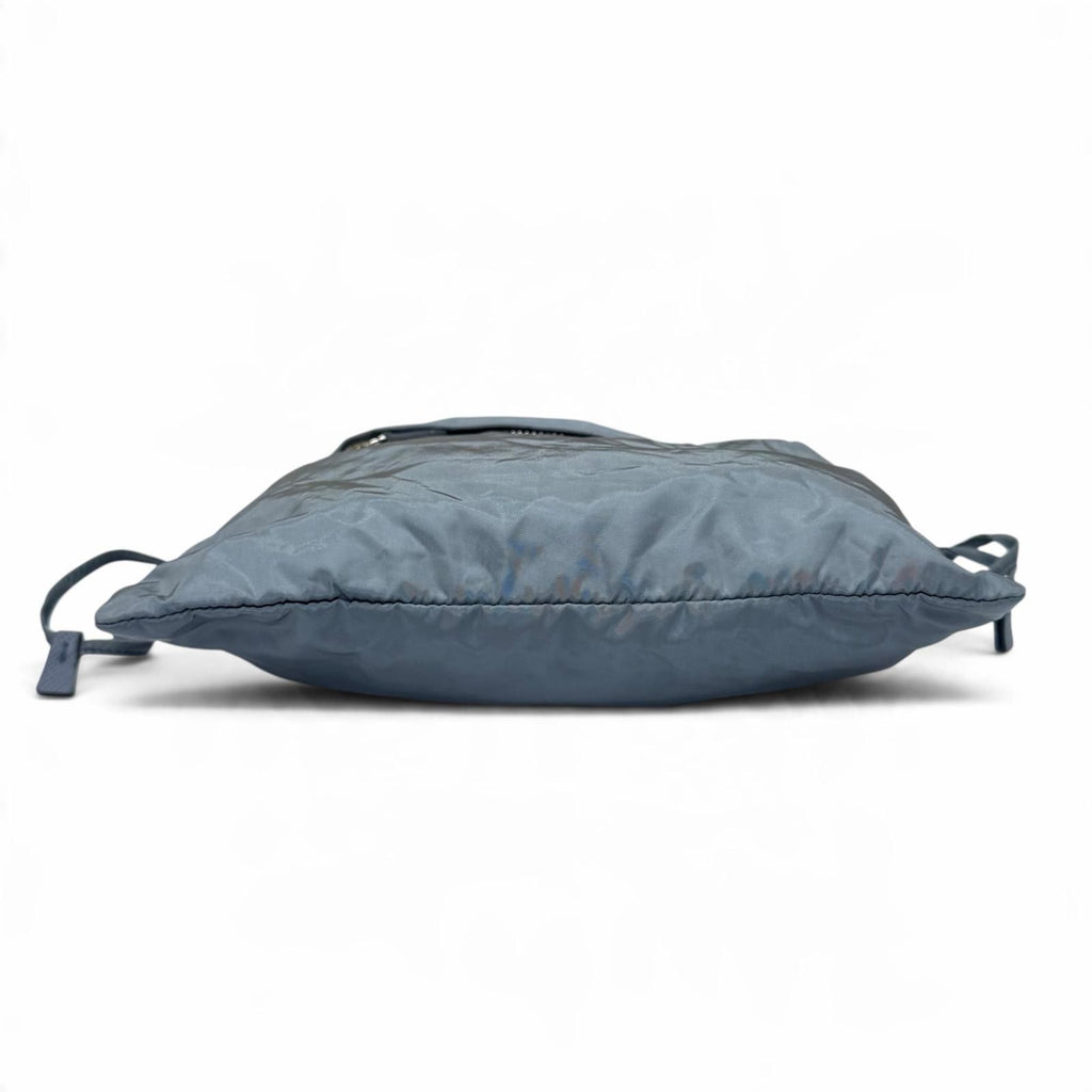 Prada Packable Re-Nylon Pouch Drawstring Blue Gray — view 5