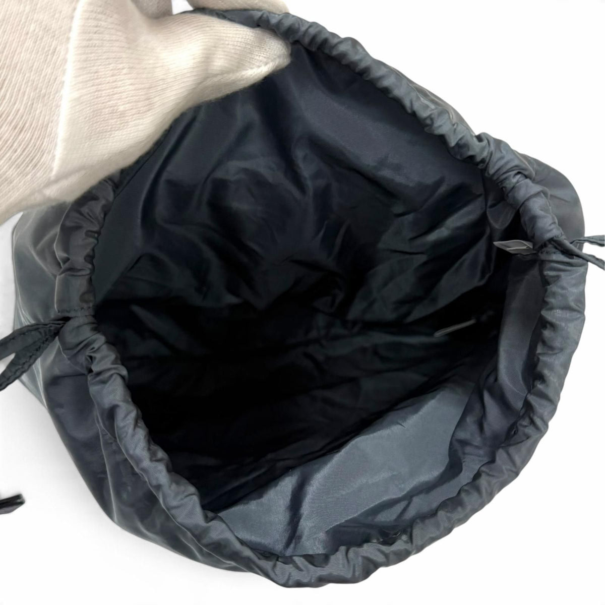 Prada Packable Re-Nylon Pouch Drawstring Blue Gray — view 6