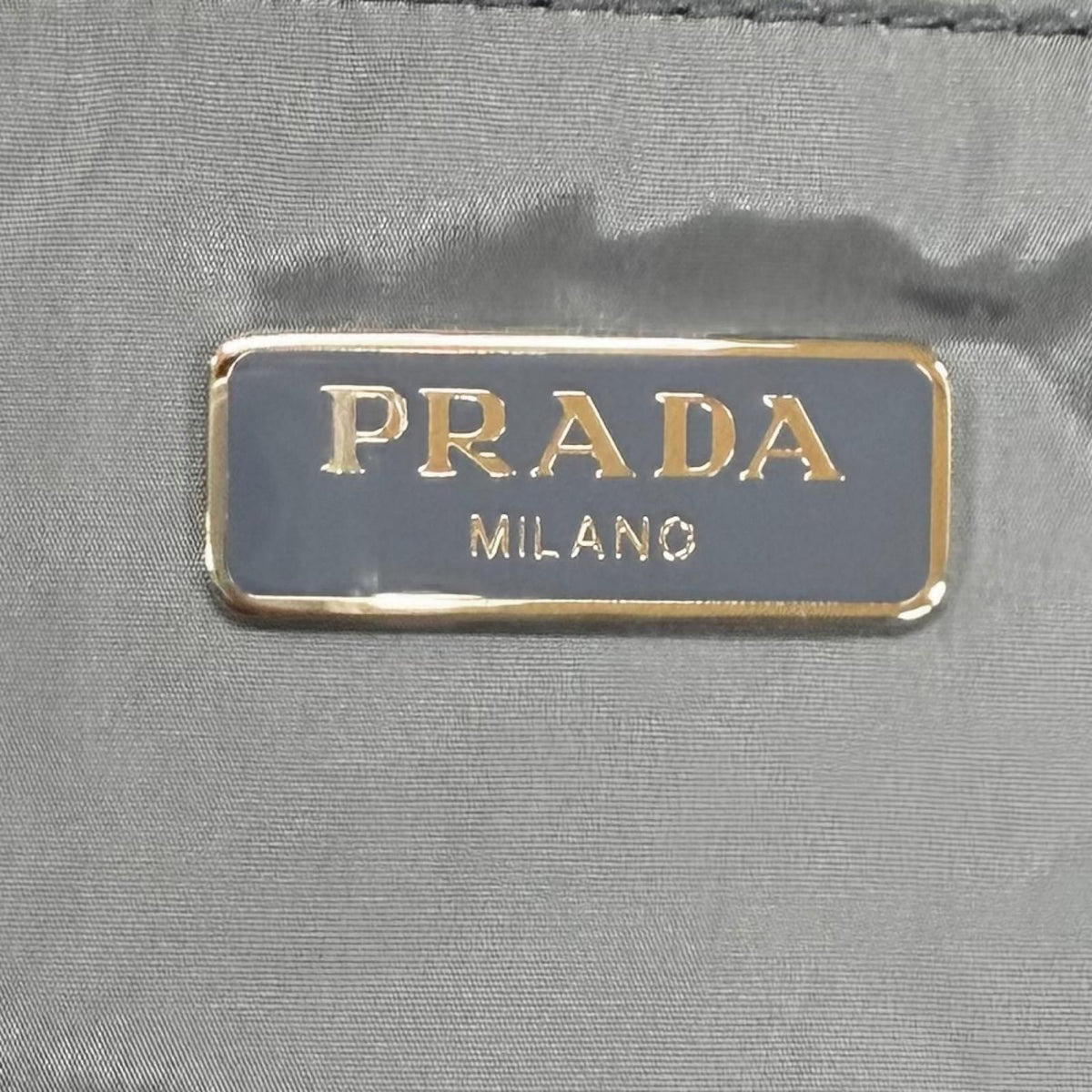 Prada Packable Re-Nylon Pouch Drawstring Blue Gray — view 8