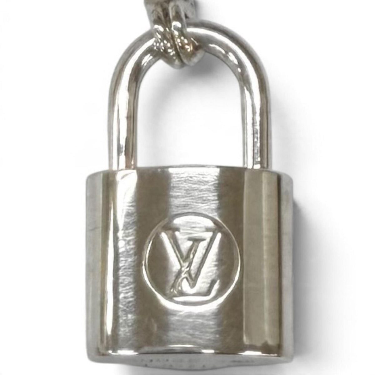 Louis Vuitton Pendant Silver Lockit 925 LV Logo Necklace