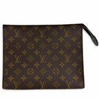 Louis Vuitton Poche Toilette NM Monogram Lambskin Clutch Brown