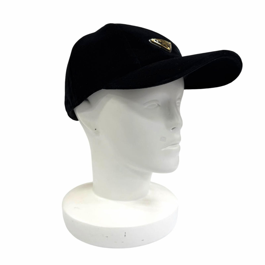 Prada Velvet Baseball Cap Black Hat