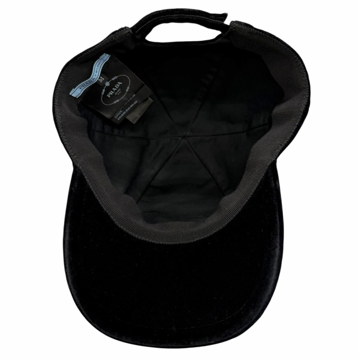 Prada Velvet Baseball Cap Black Hat — view 5