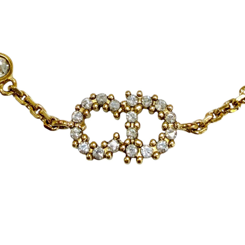 Dior Clair D Lune Bracelet Rhinestone Eco Pearl Gold — view 2