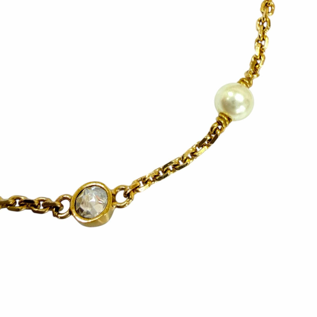 Dior Clair D Lune Bracelet Rhinestone Eco Pearl Gold — view 4