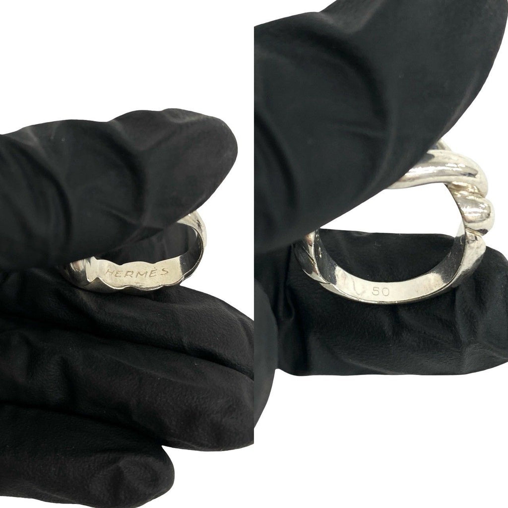 Hermes Vintage Torsade Ring 925 Sterling Silver — view 3