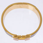 Hermes Enamel Bracelet Large Clic Clac H Bangle Golden Yellow Black — view 5