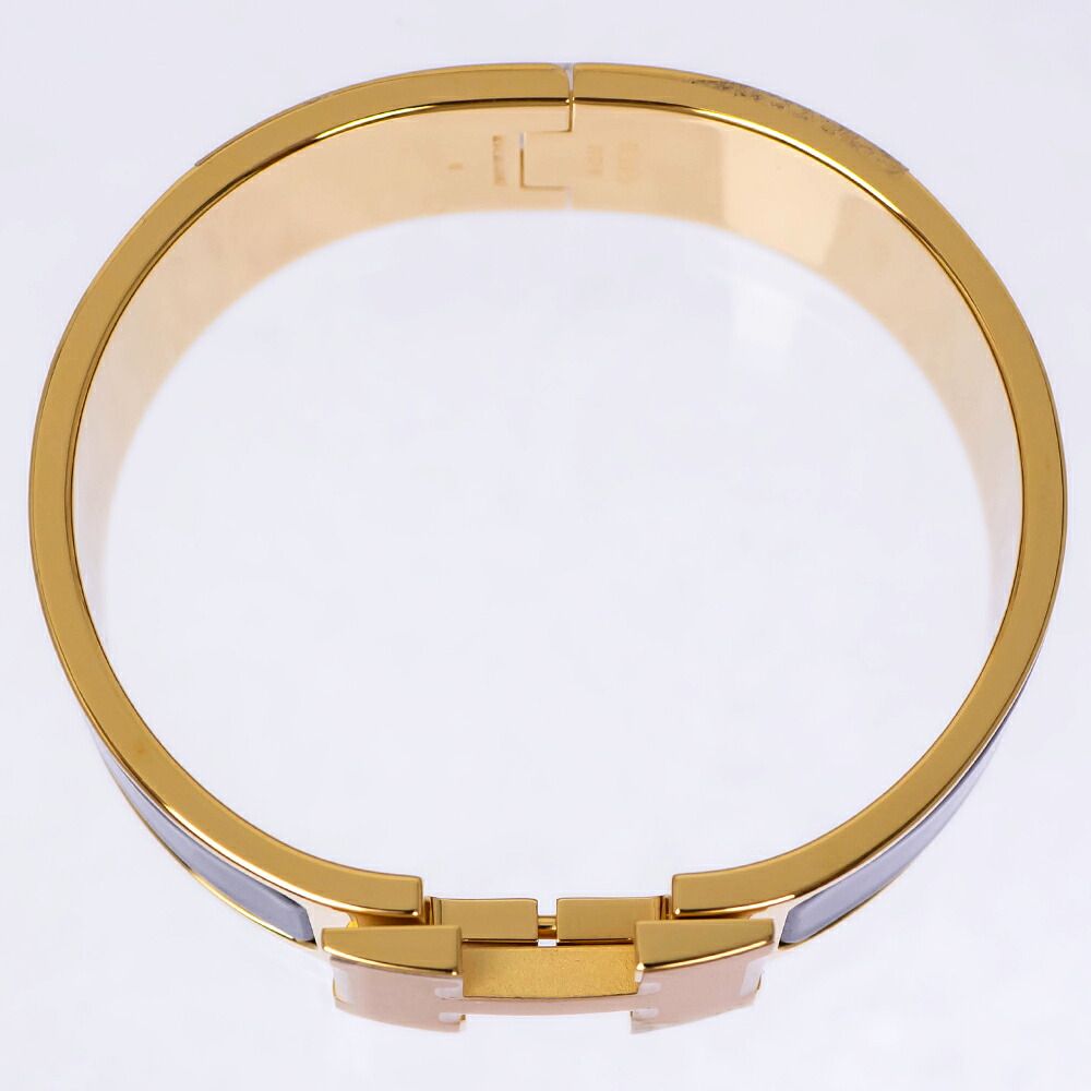 Hermes Enamel Bracelet Large Clic Clac H Bangle Golden Yellow Black — view 5