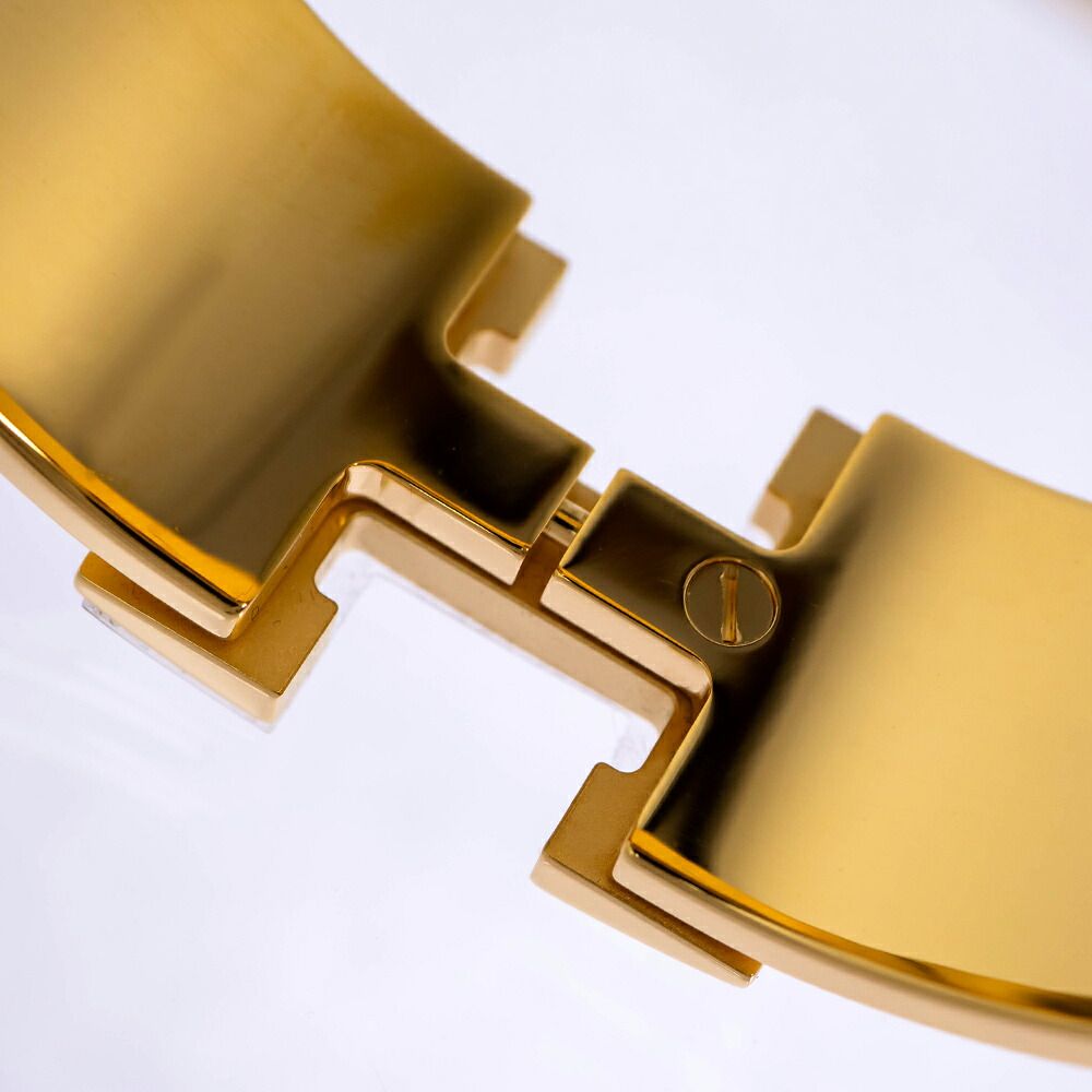 Hermes Enamel Bracelet Large Clic Clac H Bangle Golden Yellow Black — view 8