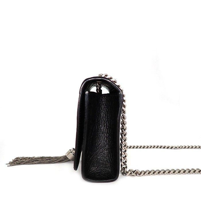Saint Laurent Shoulder Bag Kate Tassel Mini Black Crocodile Embossed Leather — view 3