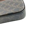 Celine Shoulder Bag Claude Triomphe Brown Black Leather Gold — view 5