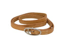 Hermes Bracelet Brown Leather Long Silver
