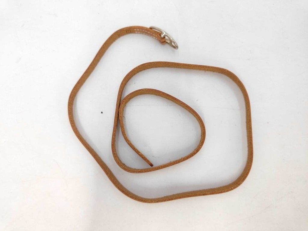 Hermes Bracelet Brown Leather Long Silver — view 2