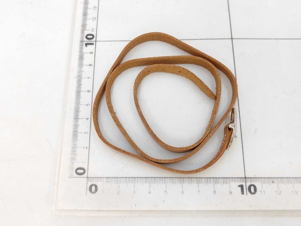 Hermes Bracelet Brown Leather Long Silver — view 6