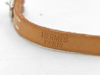 Hermes Bracelet Brown Leather Long Silver — view 5