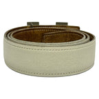 Hermes Belt S H White Brown Silver Reversible Leather — view 2