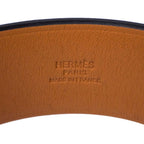 Hermes Leather Bracelet Black T3 Bangle — view 5