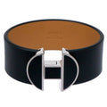 Hermes Leather Bracelet Black T3 Bangle