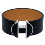 Hermes Leather Bracelet Black T3 Bangle