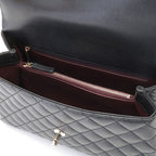 Chanel Quilted Coco Handle 2-Way Bag Black Caviar Leather — view 6