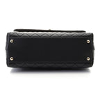 Chanel Quilted Coco Handle 2-Way Bag Black Caviar Leather — view 3