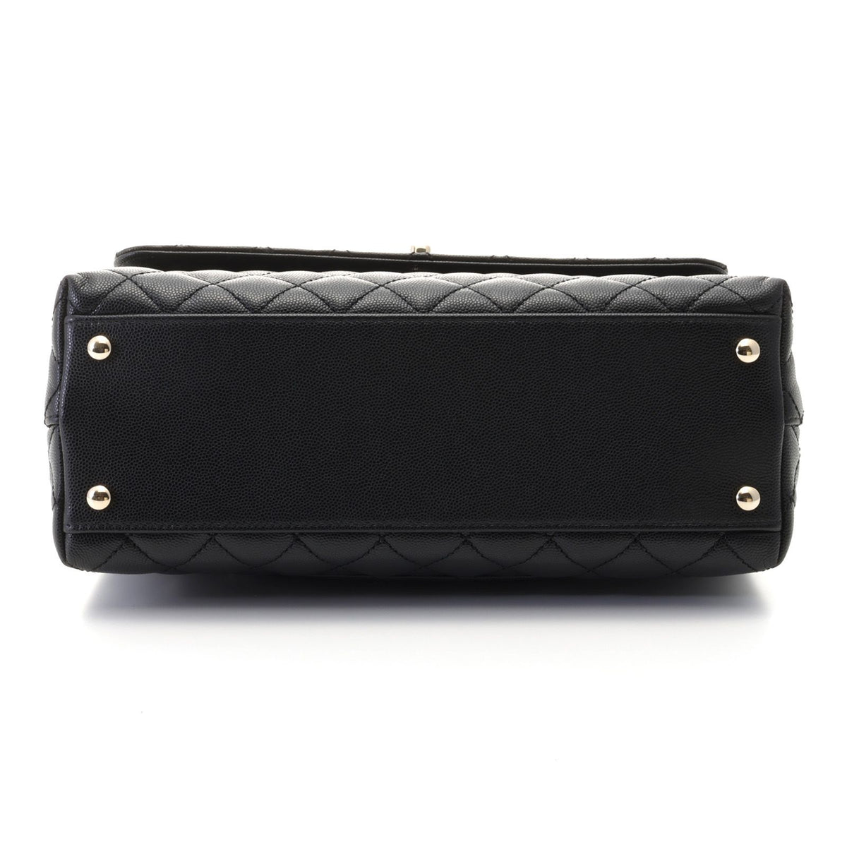 Chanel Quilted Coco Handle 2-Way Bag Black Caviar Leather — view 3