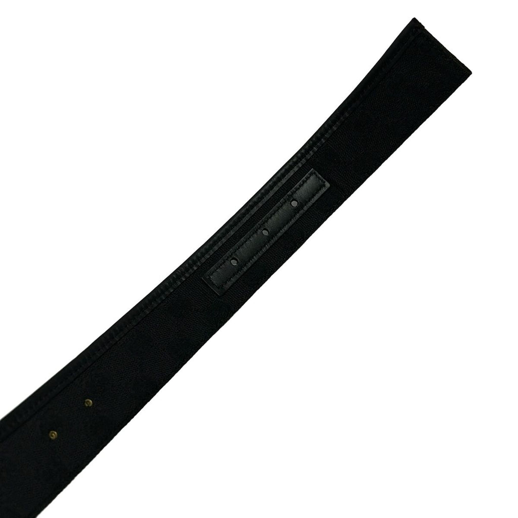 Gucci Belt 70 28 GG Pattern Black Gold Leather — view 5