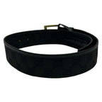 Gucci Belt 70 28 GG Pattern Black Gold Leather — view 2