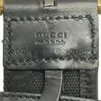 Gucci Belt 70 28 GG Pattern Black Gold Leather — view 4