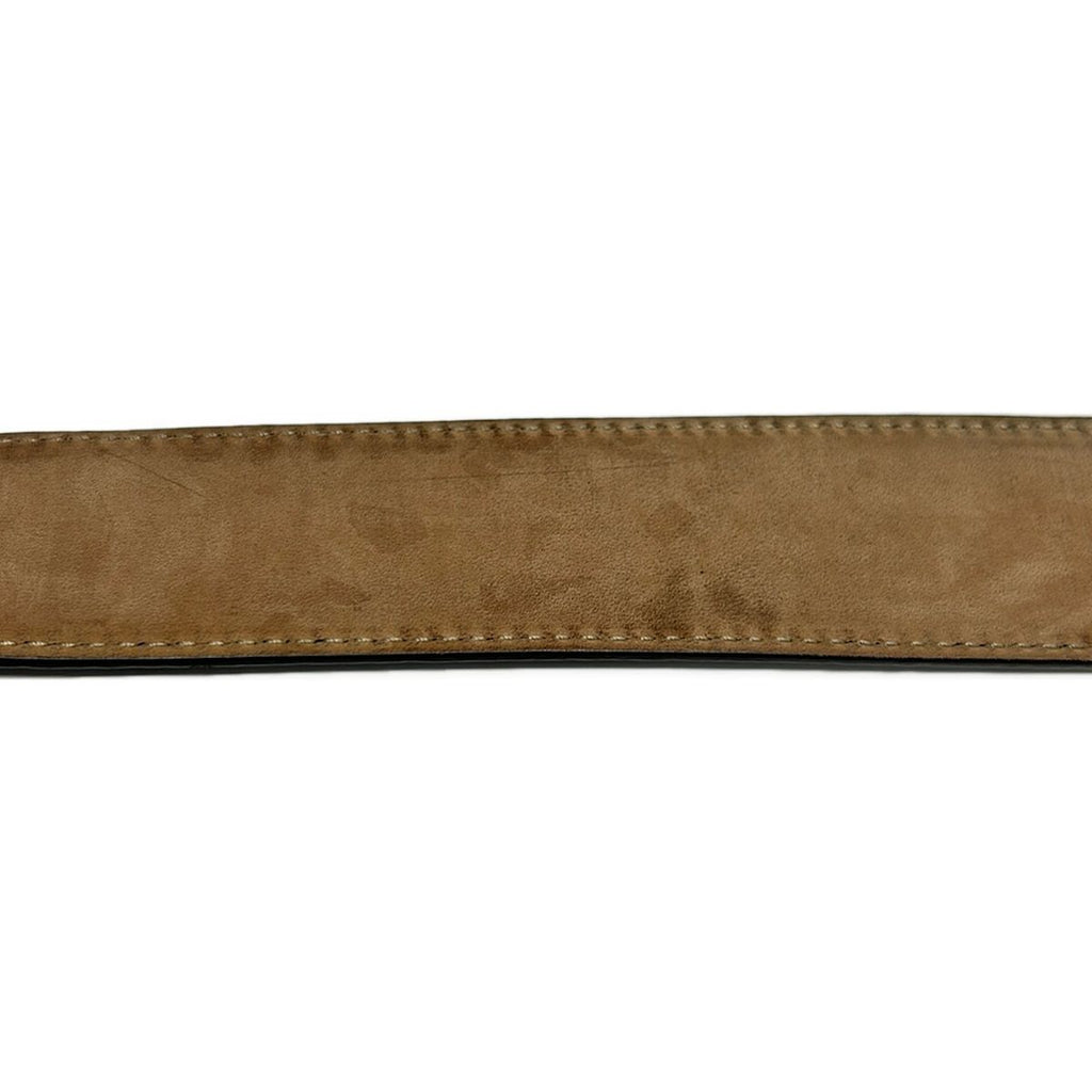 Gucci Belt 85 34 Dark Brown Gold Guccissima Line Interlocking G Leather — view 7