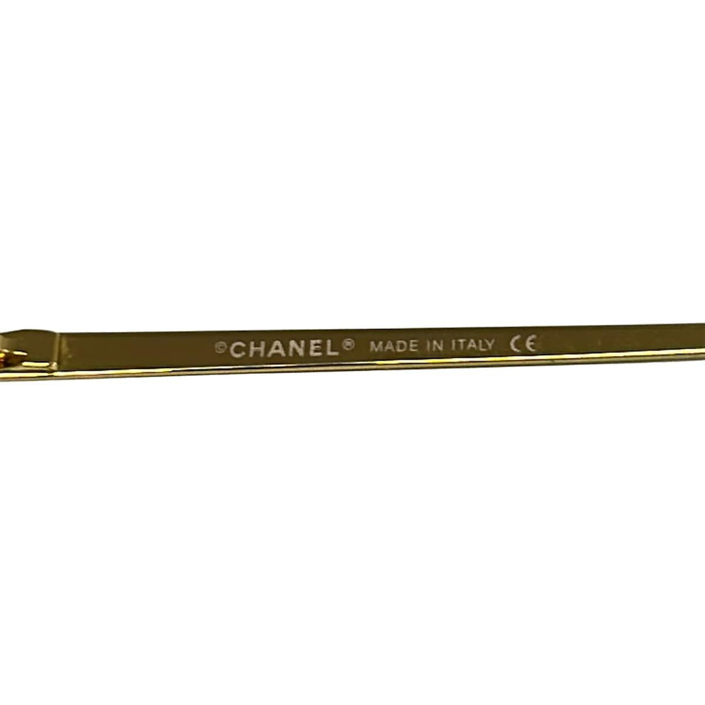 Chanel Sunglasses Light Brown Gold CC Logo Rhinestone Eyewear — view 4