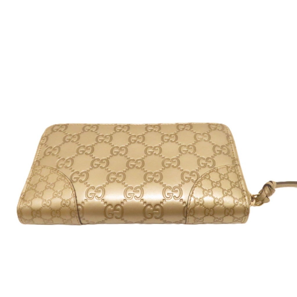 Gucci Bree Guccissima Zip Around Wallet Gold Leather — view 2