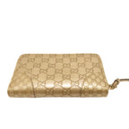 Gucci Bree Guccissima Zip Around Wallet Gold Leather — view 2