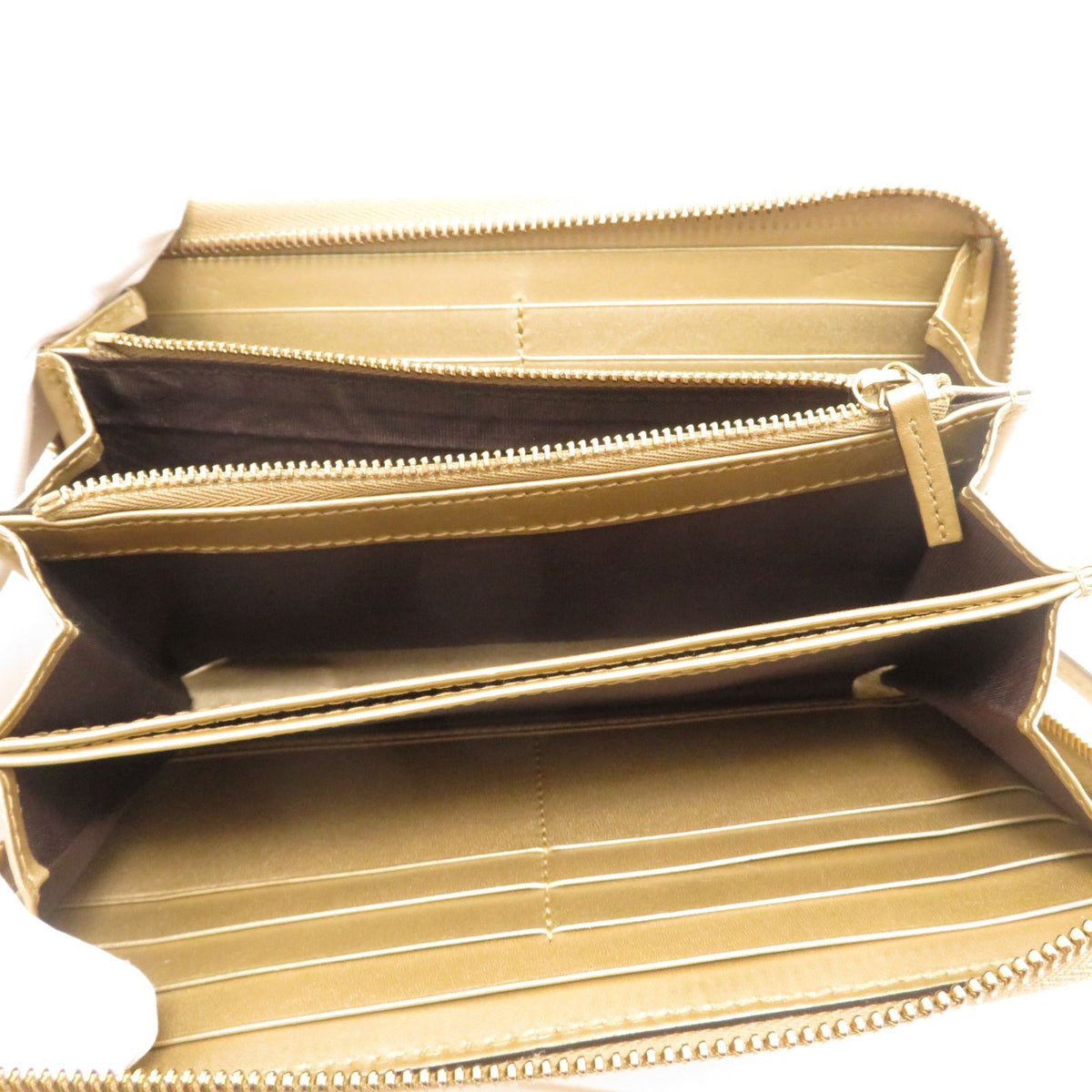 Gucci Bree Guccissima Zip Around Wallet Gold Leather — view 6