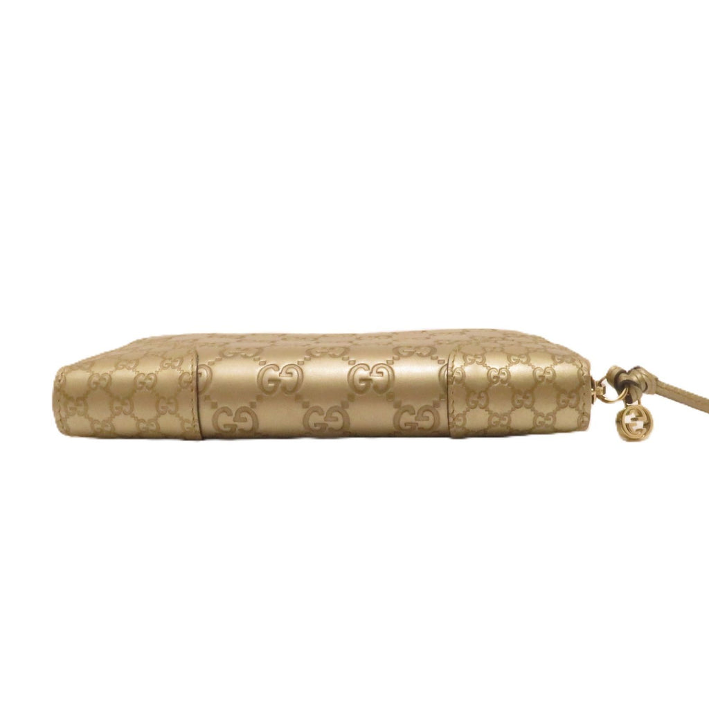 Gucci Bree Guccissima Zip Around Wallet Gold Leather — view 3