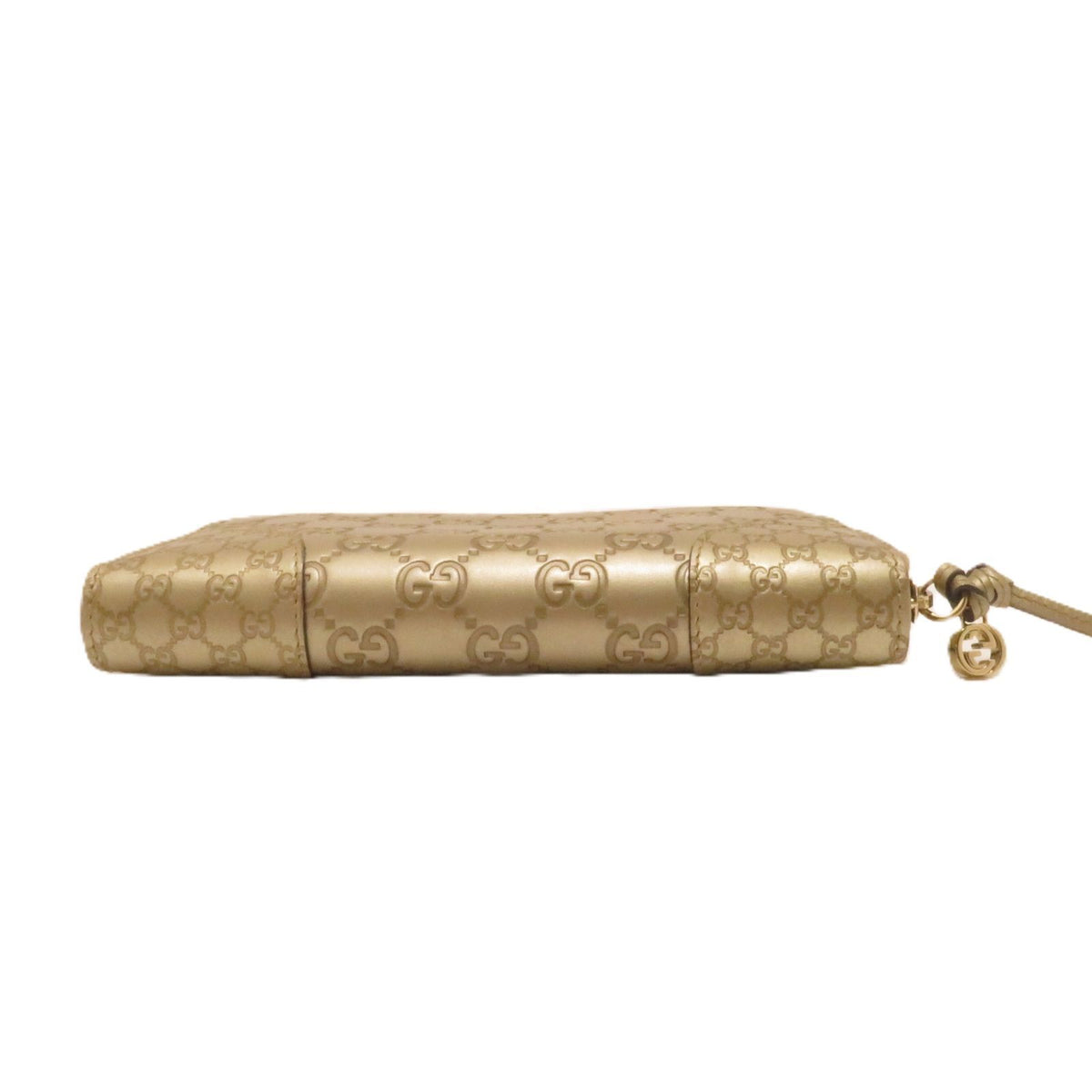 Gucci Bree Guccissima Zip Around Wallet Gold Leather — view 3