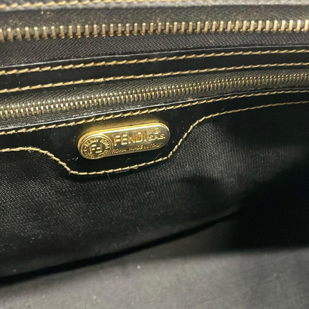 Fendi Handbag Pecan Black Beige Leather — view 8
