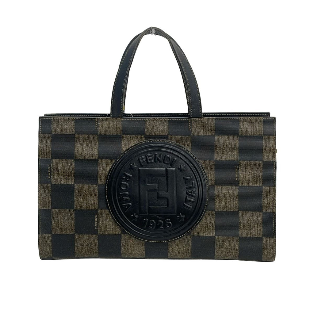 Fendi Handbag Pecan Black Beige Leather