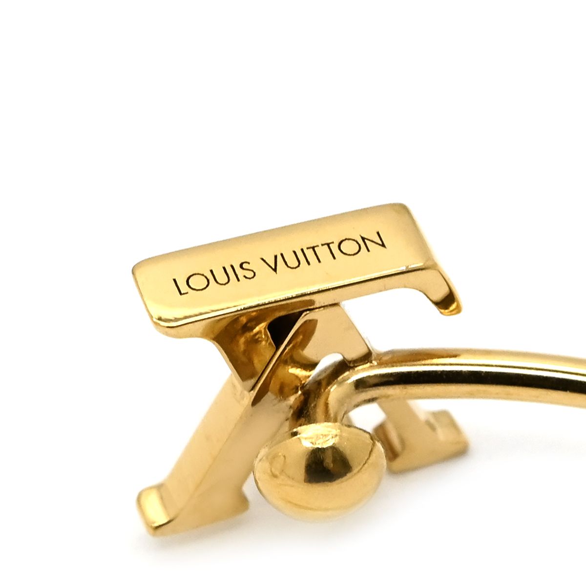 Louis Vuitton Bangle Bracelet Rigid LV Eclipse Gold Plated Logo Design — view 6